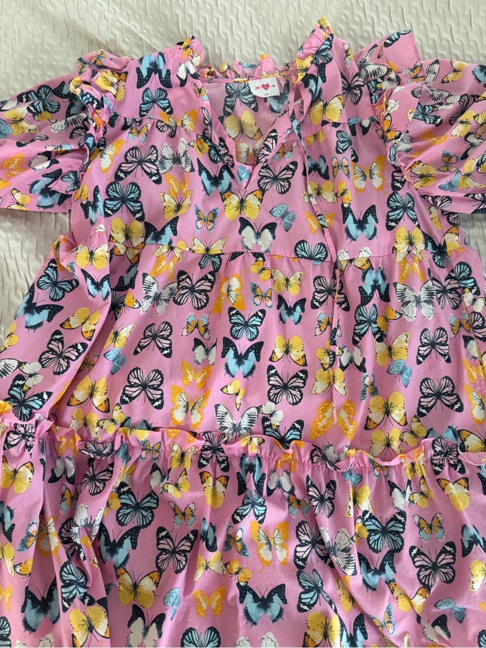 Ensley Feelin Butterflies Dress by Buddy Love - Butterfly Print Tiered size L - Picture 2 of 5